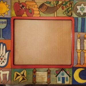 Hand-Crafted Wooden Jewish Holidays Picture Frame